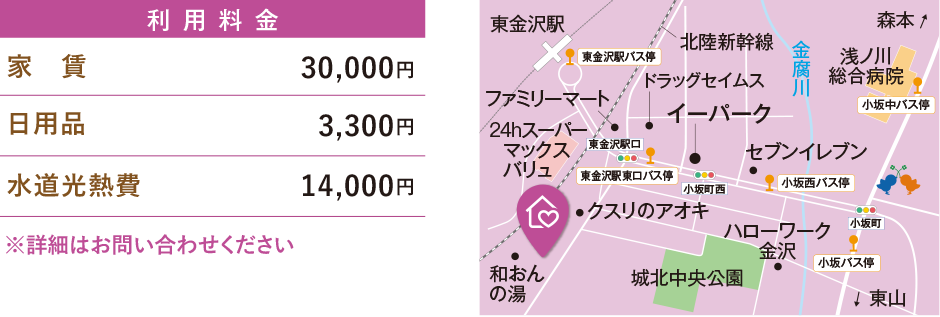 パーク小坂の料金・MAP